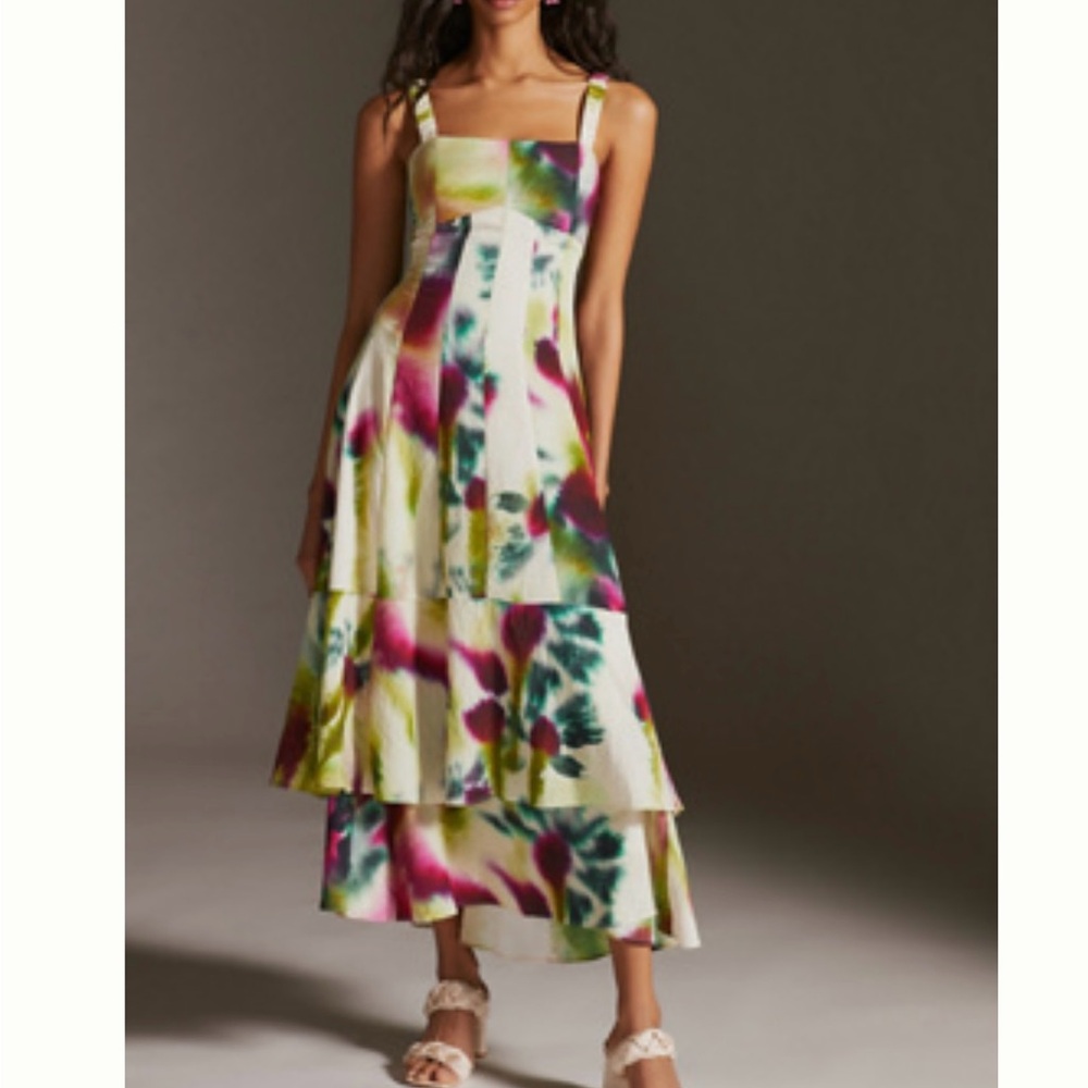 Anthropologie Multicolor Tiered Maxi Dress